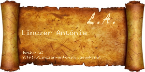 Linczer Antónia névjegykártya